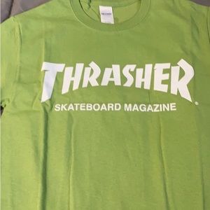 Green and white Trasher t-shirt